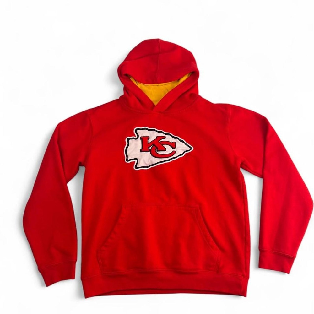 NFL Team Apparel Kansas City Chiefs Youth XL 18/20 Red Hoodie Arrowhead Patch